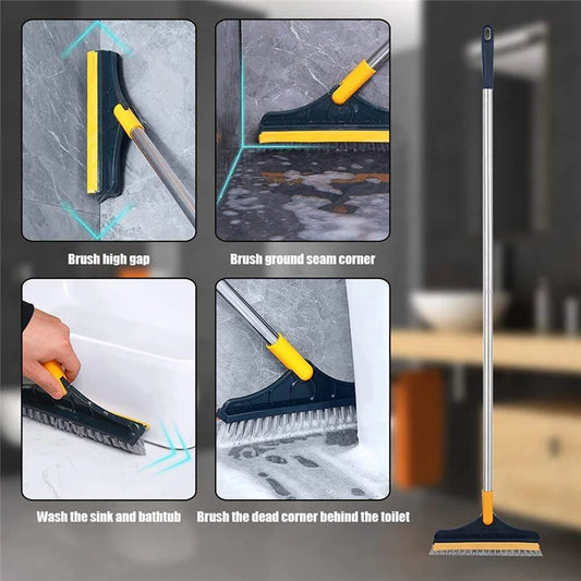 2 in 1 Cleaning Brush Floor Scrub Broom Wiper Scraper Home And Solar Panal
