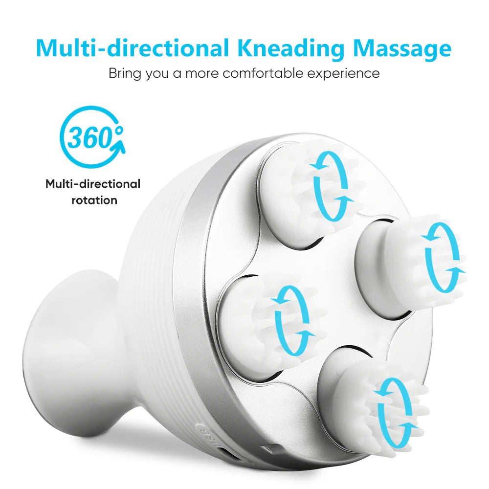 Hair Scalp Massager Rechargeable 3D Head Massager Machine | Electric Head Massager Handheld Rotating Massager Hair Massager for Hair Growth | Cordless Head Scalp Massager and Muscle Relaxer | Electric Head Scalp Massager Machine Deep Muscle Relaxation
