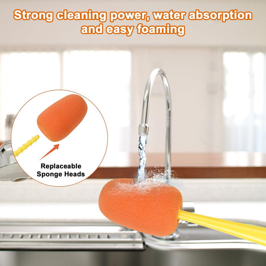 3-in-1 Multifunctional cleaning brush Detachable Sponge cleaning brush U-shaped silicone Groove Cleaning tool Thermos Cup brush