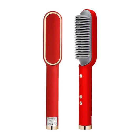 2 in 1 Hair Straightener Hot Comb Curling Iron Multi-speed Electric Straightening Comb Curling Iron Hair Brush