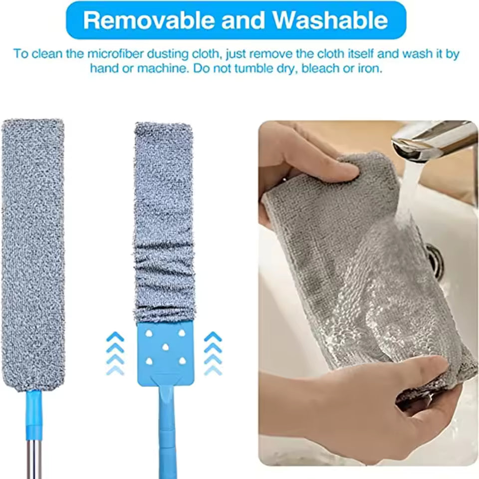 AURUZA PREMIUM Gap Dust Cleaners, Extendable Microfiber Dusters with Bendable & Removable Heads, Washable Brushes for Home, Kitchen, Car, Hard-to-Reach Areas