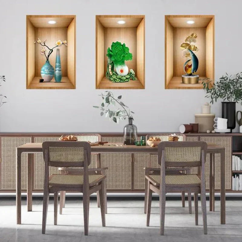 Realistic 3D Plant Stickers Pack of 3