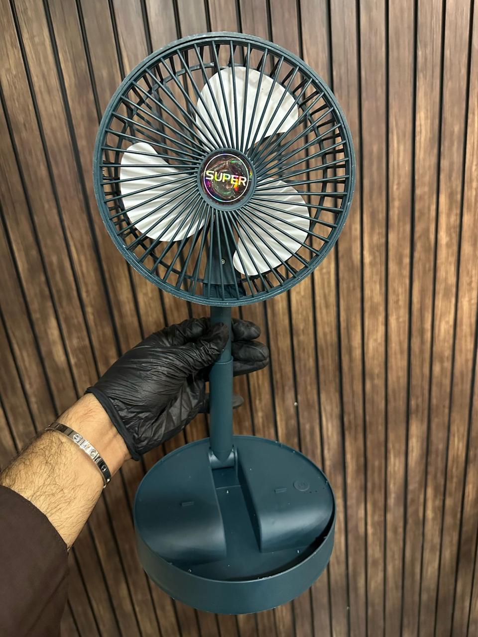 Folding Telescopic Fan USB Rechargeable Floor Fan for Student Dormitory Home Outdoor Camping Office Desktop