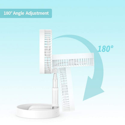 Folding Telescopic Fan USB Rechargeable Floor Fan for Student Dormitory Home Outdoor Camping Office Desktop