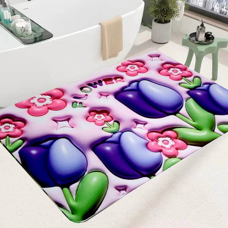 Bathroom Non-slip Mat Absorbent Floor Mats Home Kitchen Shower Room Bathtub Rug Quick Drying Entrance Door Memory Foam Pads