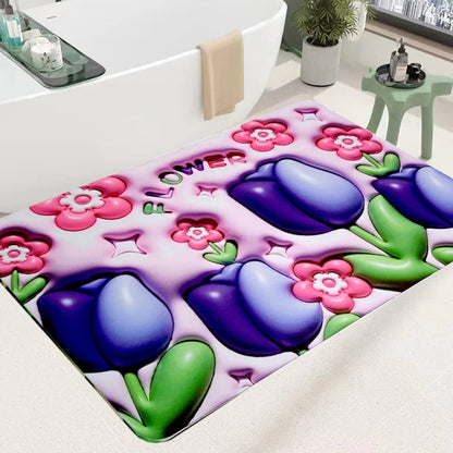 Bathroom Non-slip Mat Absorbent Floor Mats Home Kitchen Shower Room Bathtub Rug Quick Drying Entrance Door Memory Foam Pads