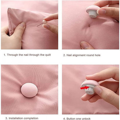 Mushroom Bed Clip, Blanket Buckles Bed Sheet Fixator Gripper, Double Press Bedspread Holder, Fall-proof Sheet Fastener Clip, Comforter Clips Quilt Holder Fixator, Bedroom Duvet Fixing Holder Quilt Cover Pinso