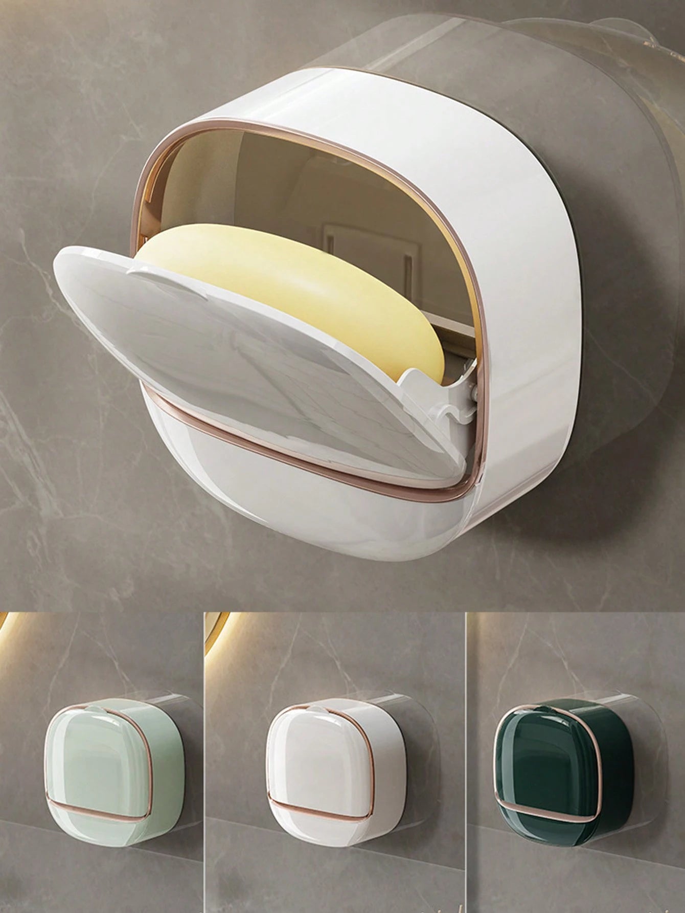 Yousheng Self Draining Soap Holder Strong Load-bearing Easy To Install Bathroom Wall Mounted Soap Box Tray Container
