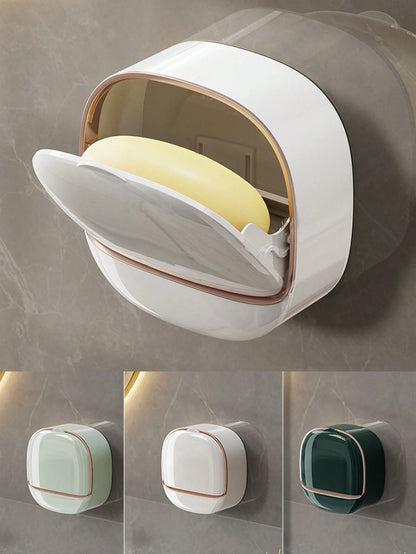 Yousheng Self Draining Soap Holder Strong Load-bearing Easy To Install Bathroom Wall Mounted Soap Box Tray Container
