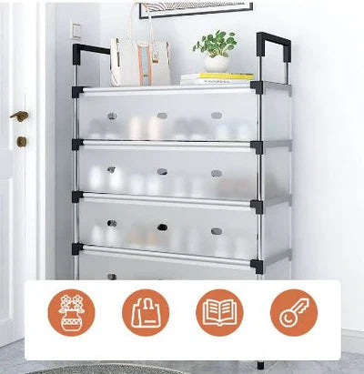Premium Quality Stainless Steel 5 Layers Dustproof Shoes Rack