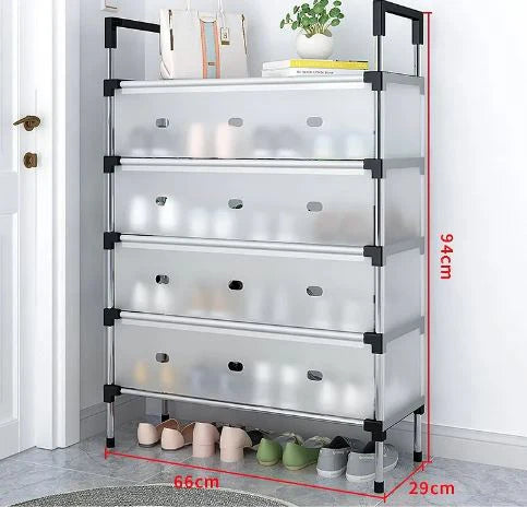 Premium Quality Stainless Steel 5 Layers Dustproof Shoes Rack