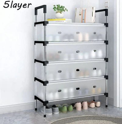Premium Quality Stainless Steel 5 Layers Dustproof Shoes Rack
