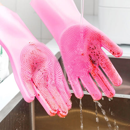 Silicone Dishwashing Gloves Multifunctional Household Gloves Cleaning Kitchen