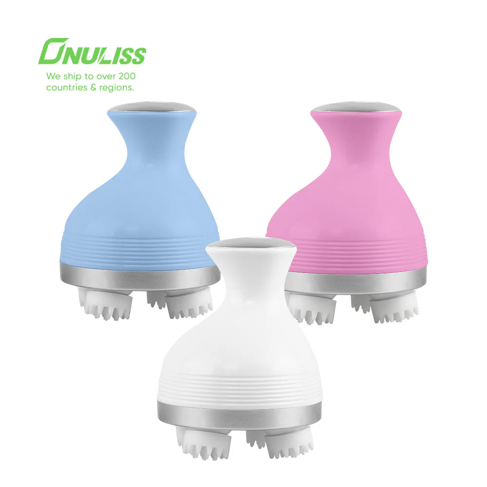 Hair Scalp Massager Rechargeable 3D Head Massager Machine | Electric Head Massager Handheld Rotating Massager Hair Massager for Hair Growth | Cordless Head Scalp Massager and Muscle Relaxer | Electric Head Scalp Massager Machine Deep Muscle Relaxation