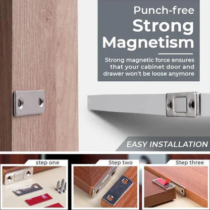 Magnetic Door Catch - Ultra Thin Cabinet Door Magnetic Catch for Drawer Magnets Adhesive Cabinet Latch Magnetic Closures