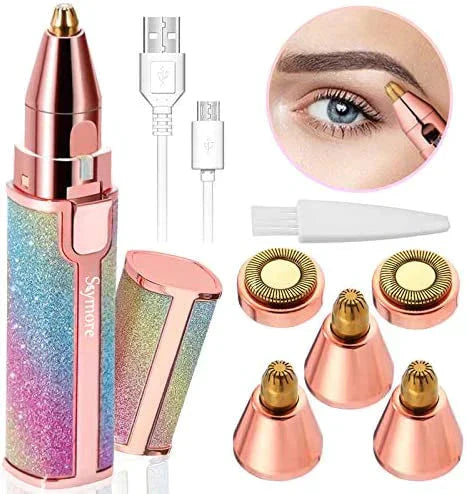 2-in-1 Eyebrow Trimmer and Facial Hair Remover Rechargeable