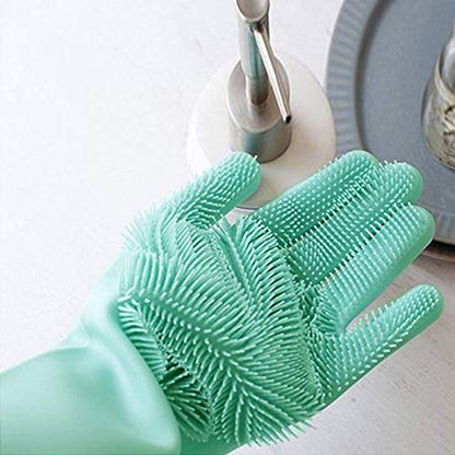 Silicone Dishwashing Gloves Multifunctional Household Gloves Cleaning Kitchen