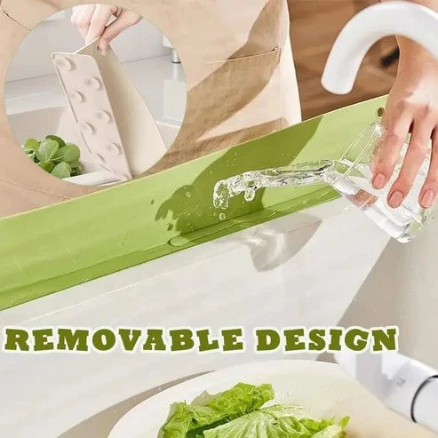 Silicone Sink Splash Guard With Suction Cup Anti-Splash Barrier For Kitchen Basin Waterproof Splatter Stopper Board