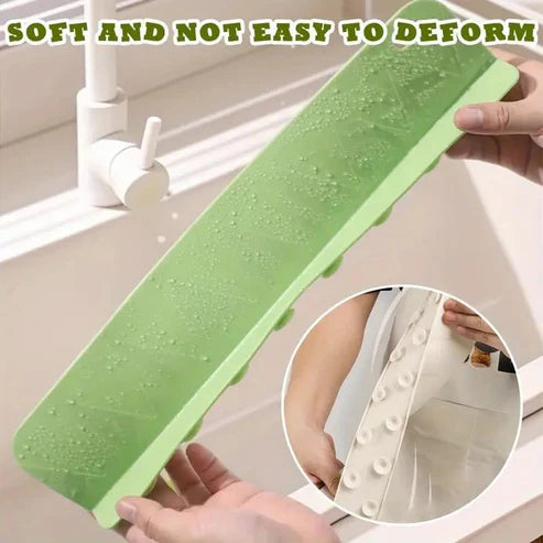Silicone Sink Splash Guard With Suction Cup Anti-Splash Barrier For Kitchen Basin Waterproof Splatter Stopper Board