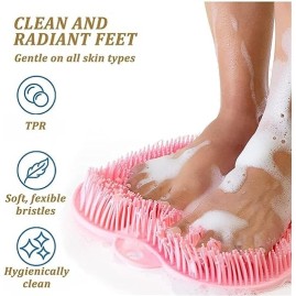 Silicone Back Scrubber Soft Loofah Bath Body/Foot & Hand Exfoliating Massage For Shower Body Cleaning Bathroom Shower Scrubber - Suitable for Women Men Kids Shower