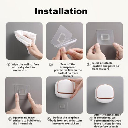 Yousheng Self Draining Soap Holder Strong Load-bearing Easy To Install Bathroom Wall Mounted Soap Box Tray Container