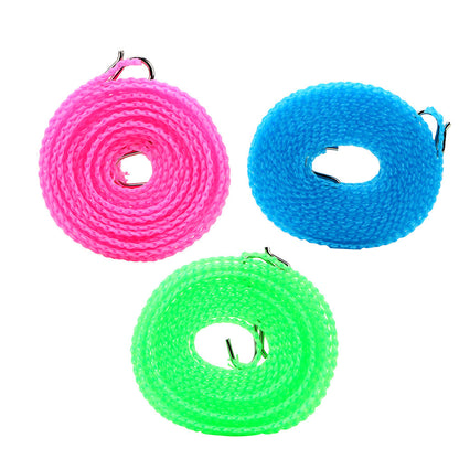 Buy 1 Get 2 Free Offer 3 Pcs Wind Proof Non Slip Nylon Hanging Drying Rope Clothes washing line with full size of 5 Meters in Rs 799