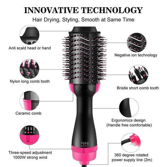 💥 3-in-1 Hair Styling Brush – Dry, Straighten & Volumize Like a Pro 💆‍♀️