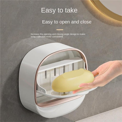 Yousheng Self Draining Soap Holder Strong Load-bearing Easy To Install Bathroom Wall Mounted Soap Box Tray Container