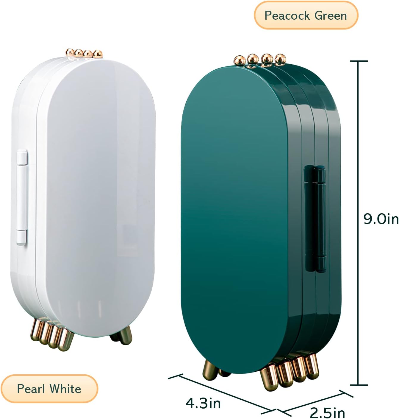 Foldable Jewellry Organizer Box with Mirror | Ear Rings & Necklace Hanging Holder | Jewelry Box Vanity Hanger Stand