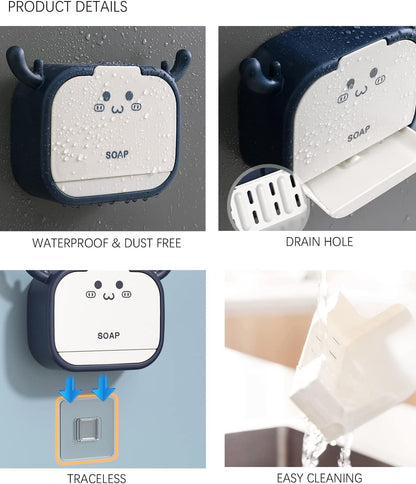 Yousheng Self Draining Soap Holder Strong Load-bearing Easy To Install Bathroom Wall Mounted Soap Box Tray Container