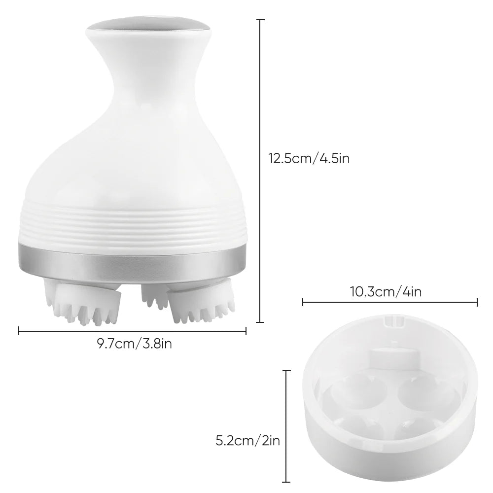 Hair Scalp Massager Rechargeable 3D Head Massager Machine | Electric Head Massager Handheld Rotating Massager Hair Massager for Hair Growth | Cordless Head Scalp Massager and Muscle Relaxer | Electric Head Scalp Massager Machine Deep Muscle Relaxation