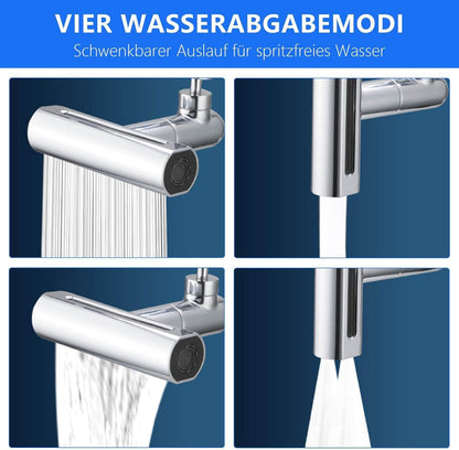 Kitchen Faucet - 4 in 1 360° Swivel Faucet Waterfall Faucet 4 Function Water Saving Kitchen Sink Faucet Bathroom Faucet