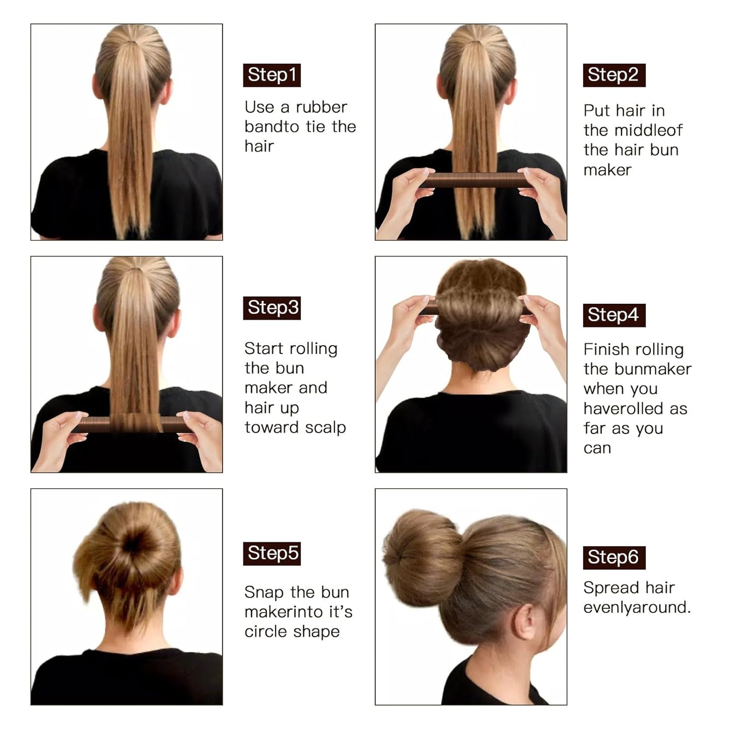 Women's Hair Bun Maker Tool - French Twist Hair Fold Wrap Snap Hair Accessories - Ballet Bun for Women and Kids