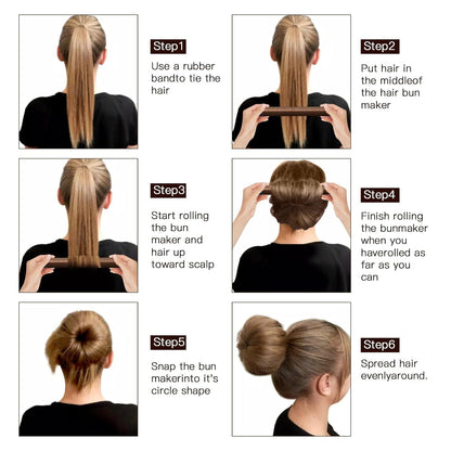 Women's Hair Bun Maker Tool - French Twist Hair Fold Wrap Snap Hair Accessories - Ballet Bun for Women and Kids