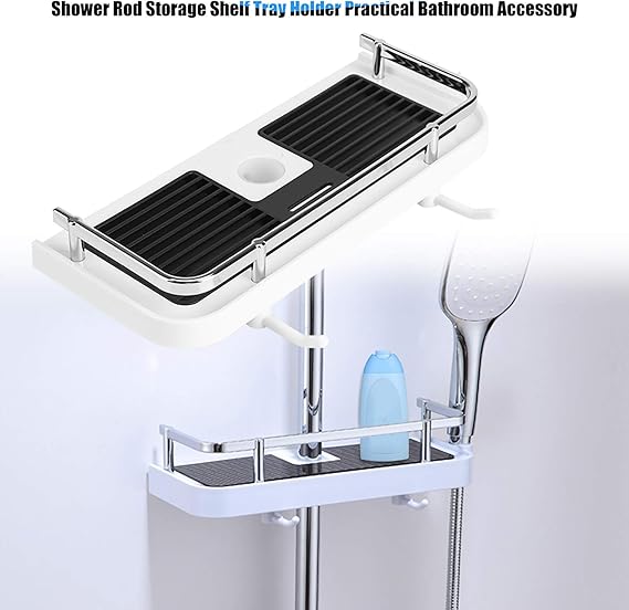Adhesive Shower Shelf with Soap Holder – Tool-Free Installation for Modern Bathrooms