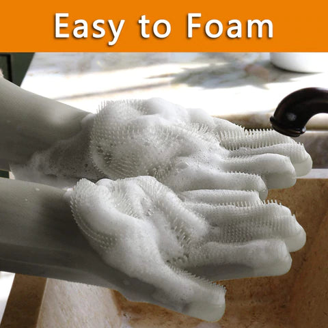 Silicone Dishwashing Gloves Multifunctional Household Gloves Cleaning Kitchen