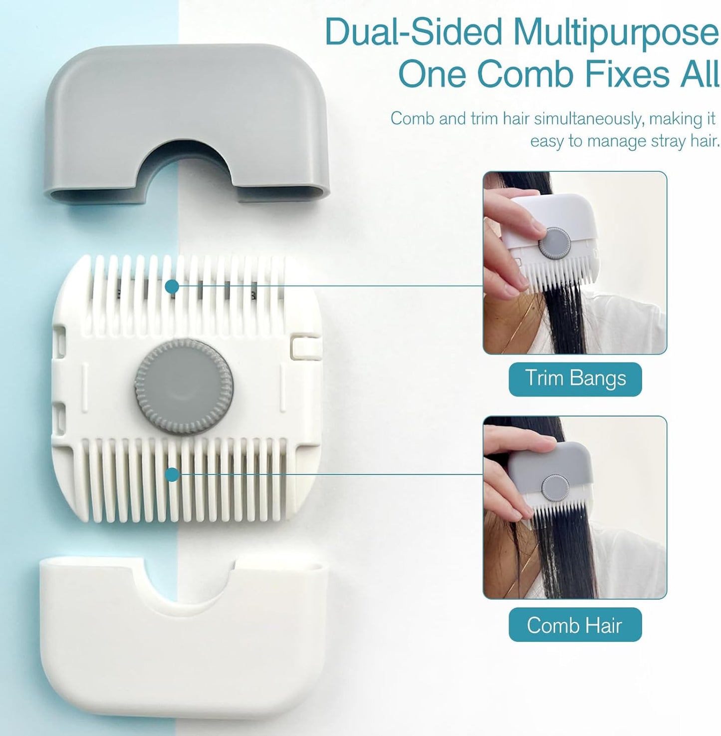 2-in-1 Hair Trimming and Thinning Comb - Dual-Sided Razor with Sharp Edges for Cutting and Styling