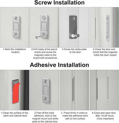 Magnetic Door Catch - Ultra Thin Cabinet Door Magnetic Catch for Drawer Magnets Adhesive Cabinet Latch Magnetic Closures