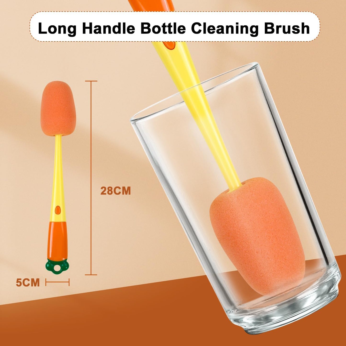 3-in-1 Multifunctional cleaning brush Detachable Sponge cleaning brush U-shaped silicone Groove Cleaning tool Thermos Cup brush