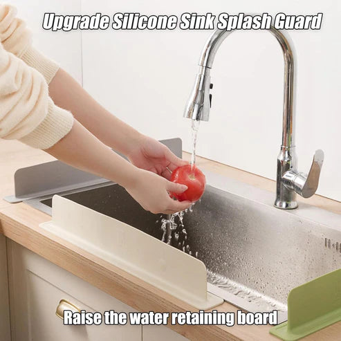Silicone Sink Splash Guard With Suction Cup Anti-Splash Barrier For Kitchen Basin Waterproof Splatter Stopper Board