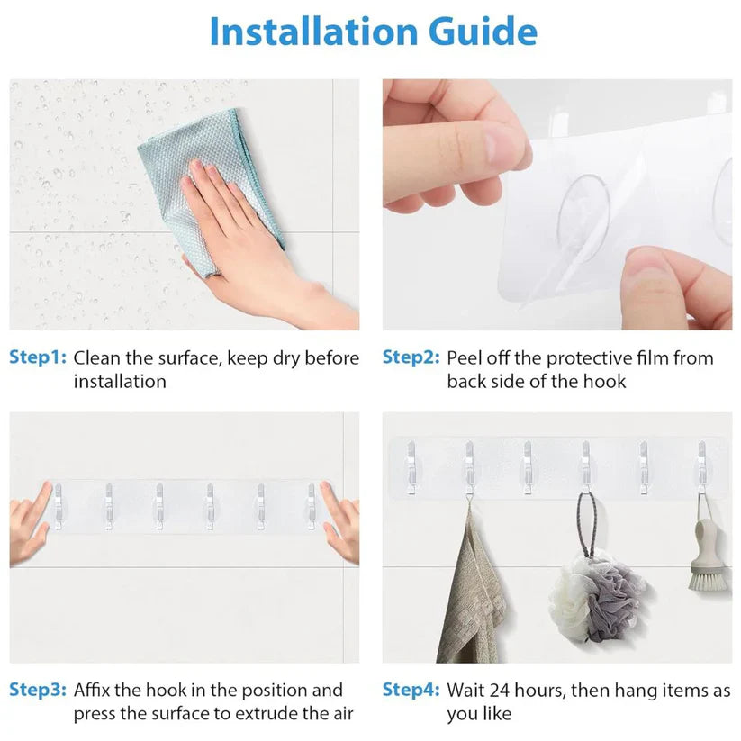Self-Stick Hook Bar pack 4