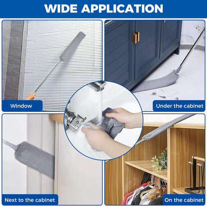 AURUZA PREMIUM Gap Dust Cleaners, Extendable Microfiber Dusters with Bendable & Removable Heads, Washable Brushes for Home, Kitchen, Car, Hard-to-Reach Areas