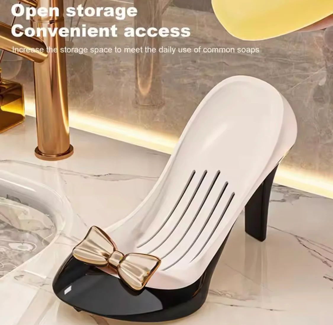 High Heel Shape Soap Holder, Bathroom Countertop Soap Box, Space Saving Shoe Soap Dish
