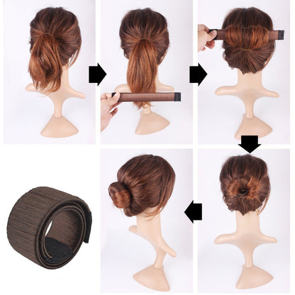 Women's Hair Bun Maker Tool - French Twist Hair Fold Wrap Snap Hair Accessories - Ballet Bun for Women and Kids