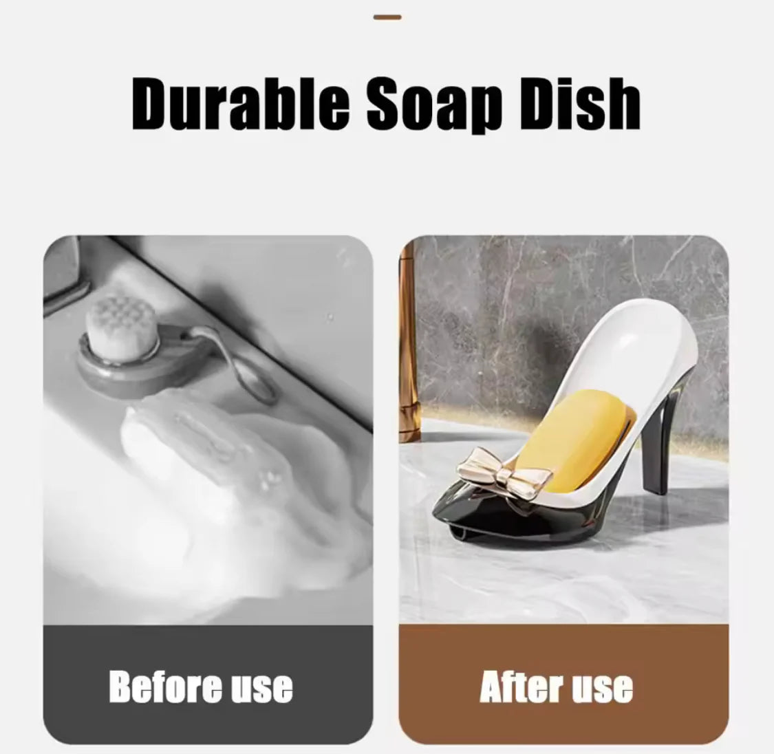 High Heel Shape Soap Holder, Bathroom Countertop Soap Box, Space Saving Shoe Soap Dish