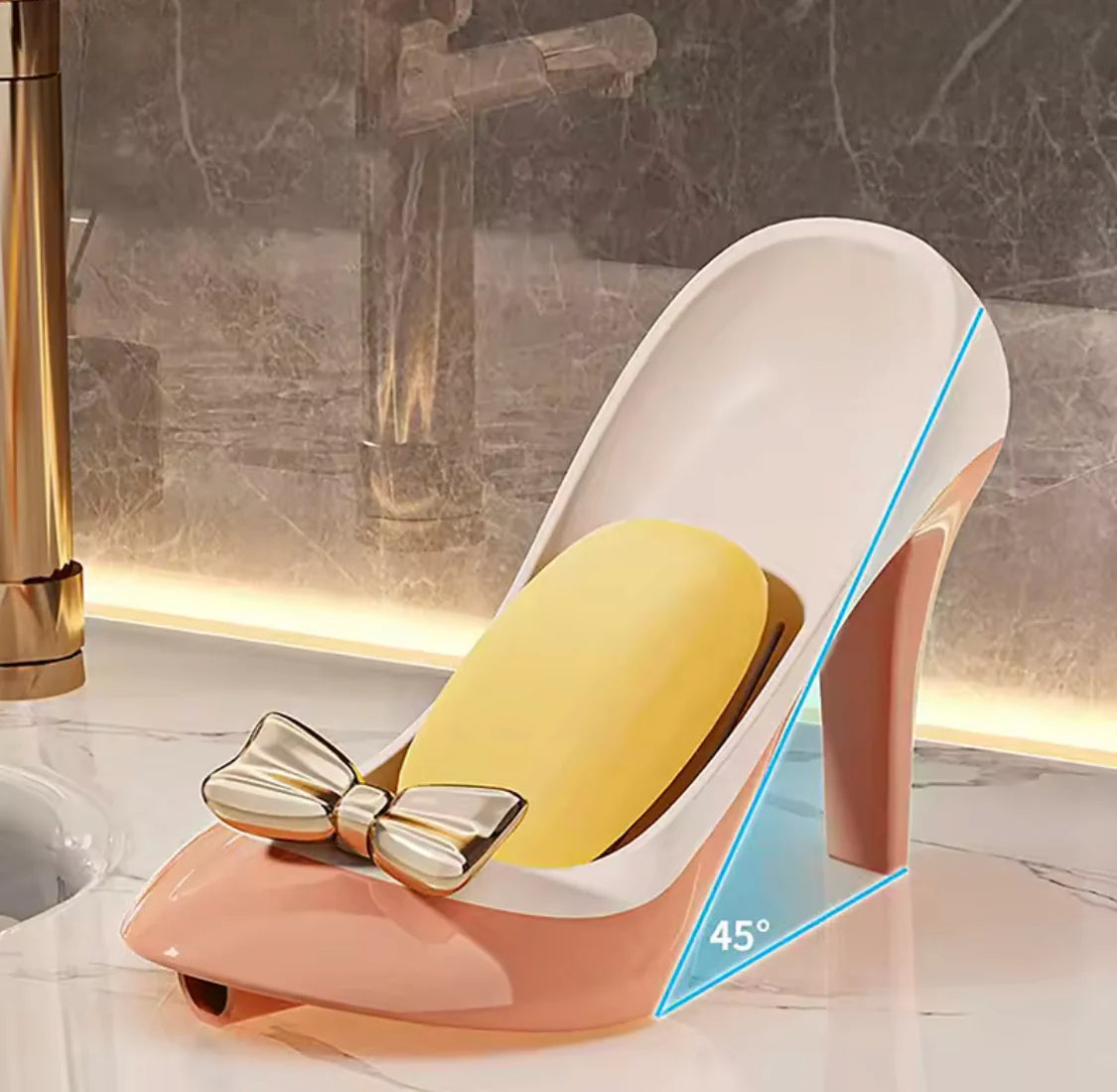 High Heel Shape Soap Holder, Bathroom Countertop Soap Box, Space Saving Shoe Soap Dish
