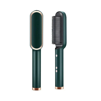 2 in 1 Hair Straightener Hot Comb Curling Iron Multi-speed Electric Straightening Comb Curling Iron Hair Brush