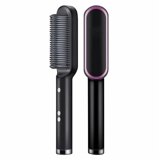 2 in 1 Hair Straightener Hot Comb Curling Iron Multi-speed Electric Straightening Comb Curling Iron Hair Brush