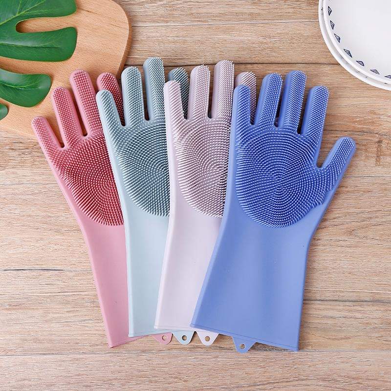 Silicone Dishwashing Gloves Multifunctional Household Gloves Cleaning Kitchen