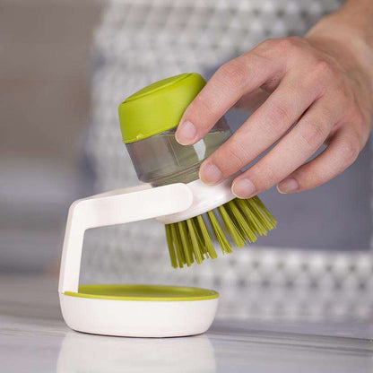 Dish Washing Brush With Liquid Soap Dispenser